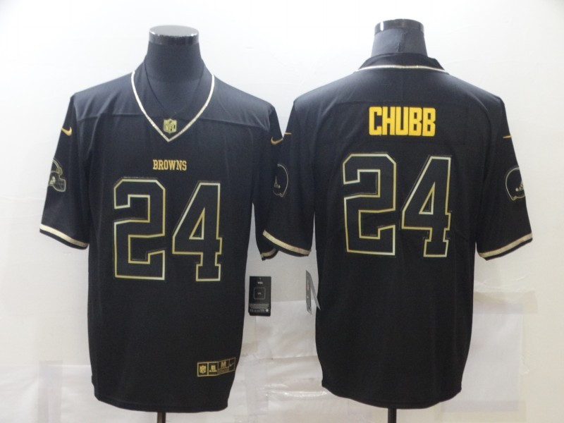 Men's Cleveland Browns Nick Chubb #24 Black Jersey